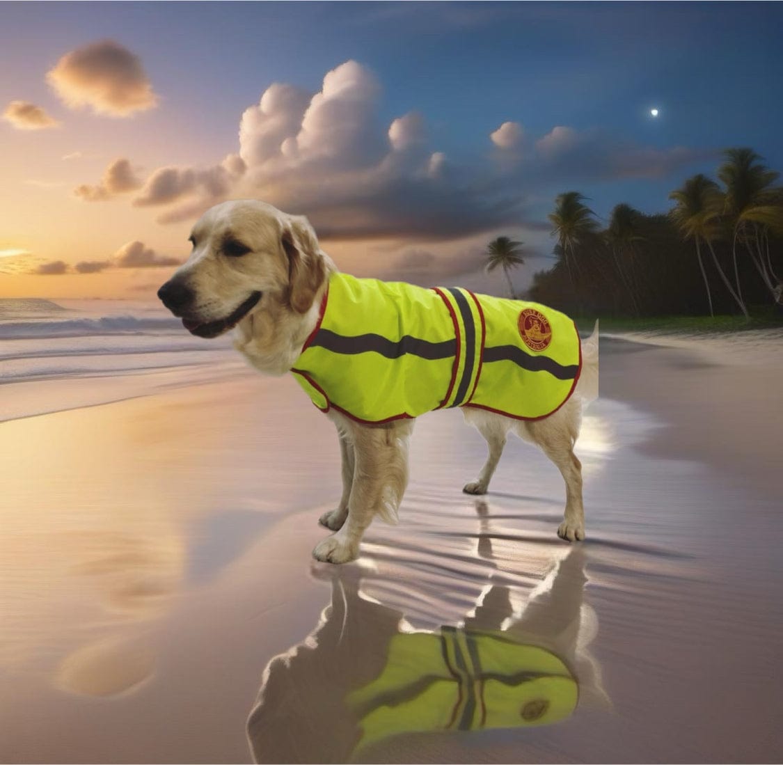 Dog Coats Hi Visibility, lightweight, waterproof, service dog coats Western Australia Surfdog Australia